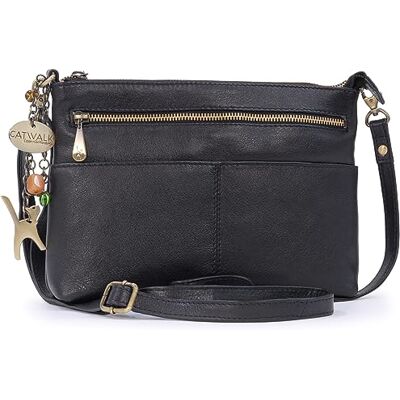 Catwalk Collection Handbags Sac Bandoulière Femme Cuir Sac à Main Moyen Multipoches Porté Croisé Avec Bandoulière Réglable Jenny Catwalk Collection Handbags Sac Bandoulière Femme Cuir Sac à Main Moyen Multipoches Porté Croisé Avec Bandoulière Réglable Jenny