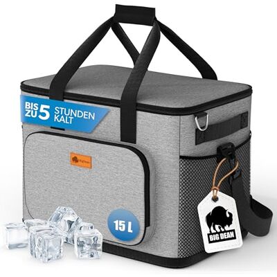 BigDean Grand sac isotherme pliable, étanche et imperméable, sac de pique-nique, sac à déjeuner, sac à provisions, jusqu'à 5 h de temps de refroidissement BigDean Grand sac isotherme pliable, étanche et imperméable, sac de pique-nique, sac à déjeuner, sac à provisions, jusqu'à 5 h de temps de refroidissement