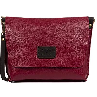 FIRENZE ARTEGIANI . Cinnia Sac à bandoulière pour femme en cuir véritable Dollaro. Sac bandoulière pour femme. Made in Italy. Vera Pelle Italiana.30 x 6 x 23 cm, Rouge foncé, Utilitaire FIRENZE ARTEGIANI . Cinnia Sac à bandoulière pour femme en cuir véritable Dollaro. Sac bandoulière pour femme. Made in Italy. Vera Pelle Italiana.30 x 6 x 23 cm, Rouge foncé, Utilitaire