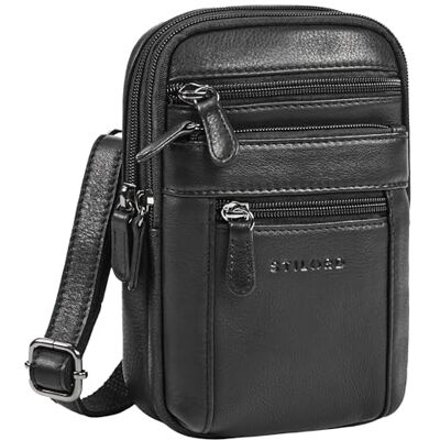 STILORD "Tamo" 4-en-1 Petit Sacoche Homme Cuir Veritable Sac Banane Cuir, Sac de Poitrine & Mousqueton Vintage Sacs Portés épaule Pochette Bandoulière Telephone Couleur:noir STILORD "Tamo" 4-en-1 Petit Sacoche Homme Cuir Veritable Sac Banane Cuir, Sac de Poitrine & Mousqueton Vintage Sacs Portés épaule Pochette Bandoulière Telephone Couleur:noir