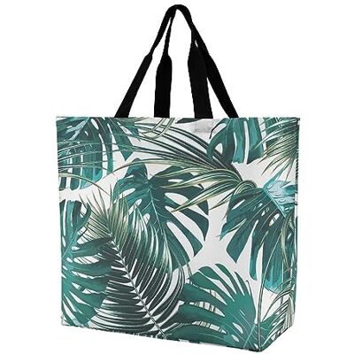 LZNJZ Sacs fourre-tout de grande capacité pour femme, sacs de courses, sac à bandoulière, sac de plage, sac fourre-tout vert motif feuilles de monstera, Feuilles de monstera vertes, 40x40x16cm LZNJZ Sacs fourre-tout de grande capacité pour femme, sacs de courses, sac à bandoulière, sac de plage, sac fourre-tout vert motif feuilles de monstera, Feuilles de monstera vertes, 40x40x16cm