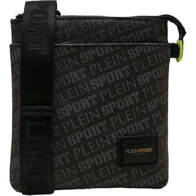 PLEIN SPORT Flat Crossover Denver, Handbag unisexe adulte, noir, noir PLEIN SPORT Flat Crossover Denver, Handbag unisexe adulte, noir, noir