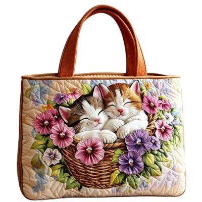 Generic Sac à bandoulière simple, grande capacité, joli sac fourre-tout imprimé matelassé, sac fourre-tout en tissu Oxford pour les courses et les sorties en famille en plein air Generic Sac à bandoulière simple, grande capacité, joli sac fourre-tout imprimé matelassé, sac fourre-tout en tissu Oxford pour les courses et les sorties en famille en plein air