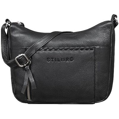 STILORD "Nia" Femme Sac à Bandoulière Petit Cuir Sacs à Main Femmes Vintage Sacoche Élégant Besace Handbag Women en Cuir Authentique Couleur:noir STILORD "Nia" Femme Sac à Bandoulière Petit Cuir Sacs à Main Femmes Vintage Sacoche Élégant Besace Handbag Women en Cuir Authentique Couleur:noir