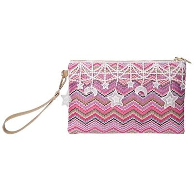 HTU Pochette en paille, sac à main en paille en dentelle, sac de plage d'été, sac d'enveloppe tissée, porte-monnaie pour femmes, vacances d'été, Rose, 270.00x170.00x20.00mm/10.63x6.69x0.79Zoll HTU Pochette en paille, sac à main en paille en dentelle, sac de plage d'été, sac d'enveloppe tissée, porte-monnaie pour femmes, vacances d'été, Rose, 270.00x170.00x20.00mm/10.63x6.69x0.79Zoll