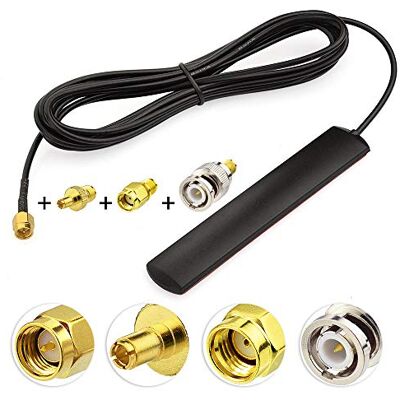Eightwood Antenne GSM 4G LTE 3dBi mâle Support en verre + 3 adaptateurs SMA/BNC/TS9 pour GSM 2G/3G/4G LTE Routeur sans fil Hotspot Eightwood Antenne GSM 4G LTE 3dBi mâle Support en verre + 3 adaptateurs SMA/BNC/TS9 pour GSM 2G/3G/4G LTE Routeur sans fil Hotspot