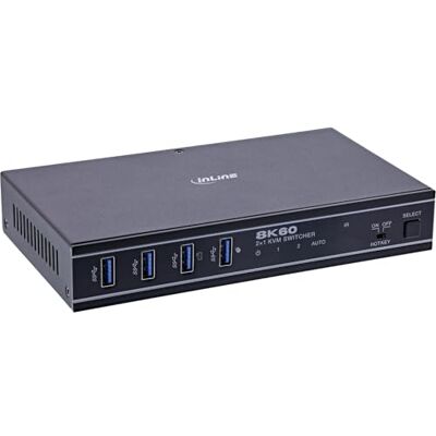 InLine KVM 57885C Commutateur HDMI 2.1, 8K @ 60 Hz, USB 3.2, HDR10+, Dolby Atmos, contrôle IR & Hotkey, RS-232, commutateur HDMI pour 2 PC InLine KVM 57885C Commutateur HDMI 2.1, 8K @ 60 Hz, USB 3.2, HDR10+, Dolby Atmos, contrôle IR & Hotkey, RS-232, commutateur HDMI pour 2 PC