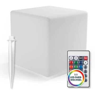 Easymaxx - Cube 30cm - RGB - Télécommande - Lanterne extérieure Easymaxx - Cube 30cm - RGB - Télécommande - Lanterne extérieure