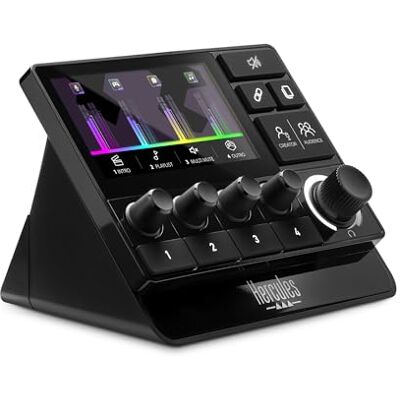Hercules Stream 200 XLR Contrôleur audio, carte son intégrée Contrôleur avec préampli XLR, LCD 4,3 po, entrée optique, double mixage créateur/auditeur, 4 encodeurs Hercules Stream 200 XLR Contrôleur audio, carte son intégrée Contrôleur avec préampli XLR, LCD 4,3 po, entrée optique, double mixage créateur/auditeur, 4 encodeurs