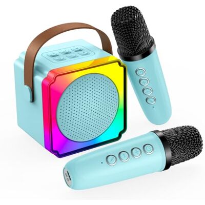 MMOBIEL Machine à Karaoké avec 2 Microphone sans Fil pour Enfants par – Enceinte Bluetooth Portable, 2 Microphone, Effets de Voix, Lumière Led – Micro Karaoke, Cadeau Fille, Garcon, Enfants 3+, Bleu MMOBIEL Machine à Karaoké avec 2 Microphone sans Fil pour Enfants par – Enceinte Bluetooth Portable, 2 Microphone, Effets de Voix, Lumière Led – Micro Karaoke, Cadeau Fille, Garcon, Enfants 3+, Bleu