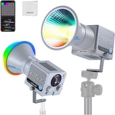 NEEWER HS60C Pro 60W Lampe Vidéo LED RGB Portable, Contrôle DMX/Panneau/Effets Personnalisés/Groupe Lumineux, Éclairage COB Continu 8700Lux 2700K-6500K CRI97+ pour Studio Photo et Enregistrement Vidéo NEEWER HS60C Pro 60W Lampe Vidéo LED RGB Portable, Contrôle DMX/Panneau/Effets Personnalisés/Groupe Lumineux, Éclairage COB Continu 8700Lux 2700K-6500K CRI97+ pour Studio Photo et Enregistrement Vidéo