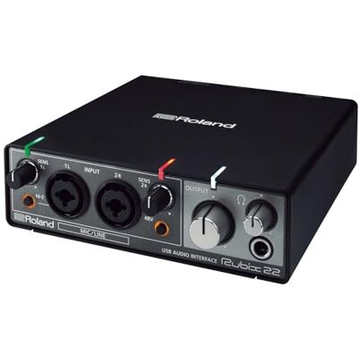 Roland Interface audio USB Rubix22 2 In-2 Out Son haute résolution Enregistrement de micros, guitares, claviers et autres Compacte & robuste Compatible Mac, PC & iPad Roland Interface audio USB Rubix22 2 In-2 Out Son haute résolution Enregistrement de micros, guitares, claviers et autres Compacte & robuste Compatible Mac, PC & iPad