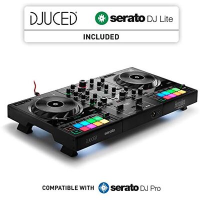 Hercules DJControl Inpulse 500 Contrôleur DJ à 2 platines pour Serato et DJUCED avec pieds pliables, plaque arrière en métal, guide Beatmatch et audio Hercules DJControl Inpulse 500 Contrôleur DJ à 2 platines pour Serato et DJUCED avec pieds pliables, plaque arrière en métal, guide Beatmatch et audio