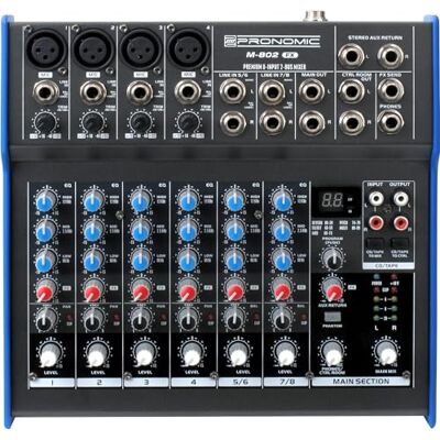 Pronomic M-802FX Mixeur - Mixeur Numérique à 8 Canaux avec Effets Pronomic M-802FX Mixeur - Mixeur Numérique à 8 Canaux avec Effets
