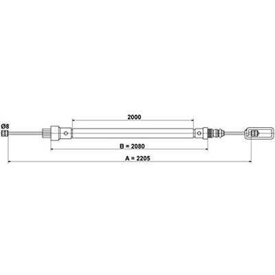 Câble de frein de stationnement ATE 24.3727-0529.2 pour Peugeot 806 MPV, Citroën Evasion, Fiat Ulysse I Câble de frein de stationnement ATE 24.3727-0529.2 pour Peugeot 806 MPV, Citroën Evasion, Fiat Ulysse I