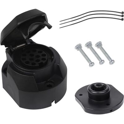 AOHEWEI Prise de remorque 13 broches étanche 12 V, adaptateur de prise électrique d'attelage de remorque en plastique 13 broches pour camion, camping-car, voiture, caravane, remorquage AOHEWEI Prise de remorque 13 broches étanche 12 V, adaptateur de prise électrique d'attelage de remorque en plastique 13 broches pour camion, camping-car, voiture, caravane, remorquage