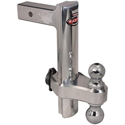 Trimax TRZ12AL Attelage réglable en aluminium de qualité supérieure avec double boule d'attelage et verrou récepteur T3 30,5 cm Trimax TRZ12AL Attelage réglable en aluminium de qualité supérieure avec double boule d'attelage et verrou récepteur T3 30,5 cm