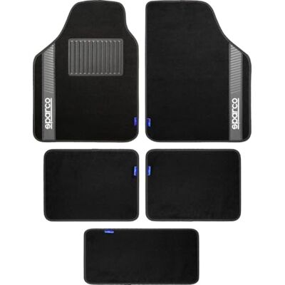 SPARCO Ensemble de Tapis de Voiture Origin, 5 pièces, PVC Noir/Gris, Universel, antidérapant et Lavable, Design Sportif et Protecteur SPARCO Ensemble de Tapis de Voiture Origin, 5 pièces, PVC Noir/Gris, Universel, antidérapant et Lavable, Design Sportif et Protecteur
