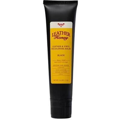 LEATHER Honey Baume recolorant noir : restaurateur de couleur et anti-rayures/éraflures pour meubles, canapés, chaussures et bottes, intérieurs de voiture et accessoires LEATHER Honey Baume recolorant noir : restaurateur de couleur et anti-rayures/éraflures pour meubles, canapés, chaussures et bottes, intérieurs de voiture et accessoires