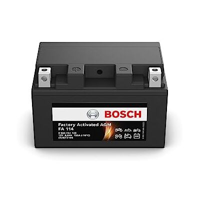 Bosch FA114 AGM M6011 BTZ10S Batterie de moto 12 V 150 A 8,6 Ah Bosch FA114 AGM M6011 BTZ10S Batterie de moto 12 V 150 A 8,6 Ah
