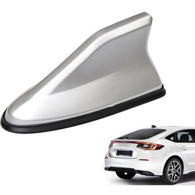 WeFoonLo Housse d'antenne de voiture en forme d'aileron de requin de rechange avec ruban adhésif pour voiture, SUV, camion, base d'antenne décorative et améliore le signal (argenté) WeFoonLo Housse d'antenne de voiture en forme d'aileron de requin de rechange avec ruban adhésif pour voiture, SUV, camion, base d'antenne décorative et améliore le signal (argenté)