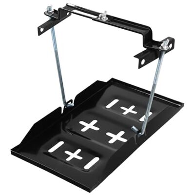 QWORK Support de batterie universel Compartiment de batterie de voiture de 34,5 x 20 cm avec support en métal réglable Robuste et durable QWORK Support de batterie universel Compartiment de batterie de voiture de 34,5 x 20 cm avec support en métal réglable Robuste et durable