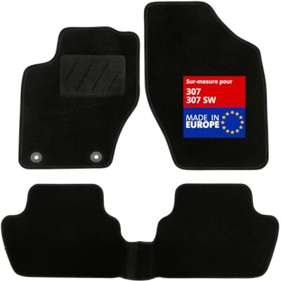 DBS 1763180 Tapis Auto Sur Mesure Tapis de sol pour Voiture 3 Pièces Antidérapant Moquette noir 900g/m² Finition Velours Gamme Star Noir DBS 1763180 Tapis Auto Sur Mesure Tapis de sol pour Voiture 3 Pièces Antidérapant Moquette noir 900g/m² Finition Velours Gamme Star Noir