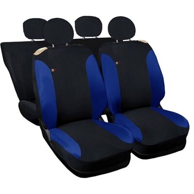 Lupex Shop – Housses de siège auto universelles - Fiat 500 - Noir/Bleu clair Lupex Shop – Housses de siège auto universelles - Fiat 500 - Noir/Bleu clair