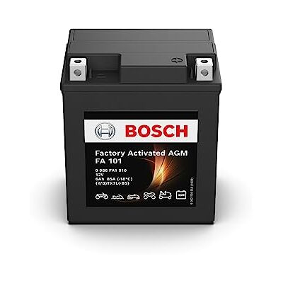 Bosch Automotive FA101 Batterie de moto AGM 12 V 85 A 6 Ah Convient pour motos, motos, enduros, scooters, quads, jetskis Compatible M6006, BTX7L-BS, BTX7L Bosch Automotive FA101 Batterie de moto AGM 12 V 85 A 6 Ah Convient pour motos, motos, enduros, scooters, quads, jetskis Compatible M6006, BTX7L-BS, BTX7L