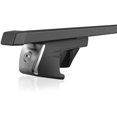 ATERA Barres de toit voiture Signo RTD, acier noir, 110 cm, à pince pour voitures avec barres longitudinales intégrées, profilé carré, Réf. 048410 ATERA Barres de toit voiture Signo RTD, acier noir, 110 cm, à pince pour voitures avec barres longitudinales intégrées, profilé carré, Réf. 048410