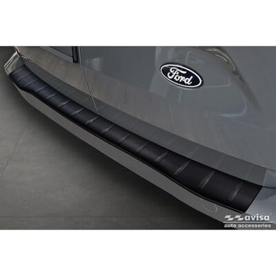 Avisa Protection de seuil arrière inox noir mat compatible avec Ford Transit Custom & Tourneo Custom (V710) 2023- / Volkswagen Transporter T7 2024- 'Ribs' Avisa Protection de seuil arrière inox noir mat compatible avec Ford Transit Custom & Tourneo Custom (V710) 2023- / Volkswagen Transporter T7 2024- 'Ribs'