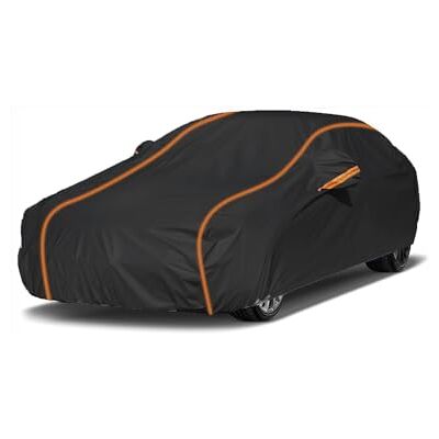 Ansixeay Housse de voiture complète pour Fiat Panda 2012-2024, toutes saisons, avec fermeture éclair de porte, imperméable, coupe-vent, protection contre le soleil, la pluie, la neige Ansixeay Housse de voiture complète pour Fiat Panda 2012-2024, toutes saisons, avec fermeture éclair de porte, imperméable, coupe-vent, protection contre le soleil, la pluie, la neige