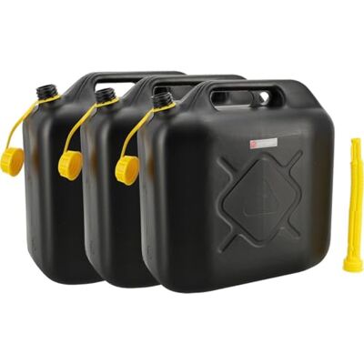 Discountershop Jerrycan 20l Essence Lot de 3 Plastique (HDPE) & Certifié UN Bidon à Carburant avec Bec Verseur Idéal pour Camping & Déplacement Noir Discountershop Jerrycan 20l Essence Lot de 3 Plastique (HDPE) & Certifié UN Bidon à Carburant avec Bec Verseur Idéal pour Camping & Déplacement Noir