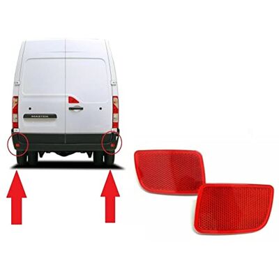 ATU Réflecteur Pare-Choc Arrière Gauche & Droit (Paire) compatible pour Master III, Movano B, NV400 2011-2019 ATU Réflecteur Pare-Choc Arrière Gauche & Droit (Paire) compatible pour Master III, Movano B, NV400 2011-2019