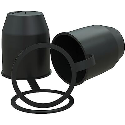 AUPROTEC Protège Boule d'Attelage avec Anneau d'arrêt Capuchon de Protection de Boule d'attache remorque Noir: kit de 2 pièces AUPROTEC Protège Boule d'Attelage avec Anneau d'arrêt Capuchon de Protection de Boule d'attache remorque Noir: kit de 2 pièces