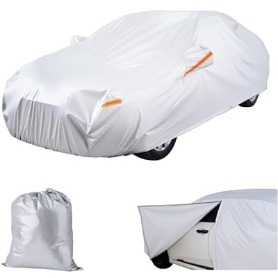 VEVOR Housse de voiture imperméable pour berlines européennes de taille moyenne, adaptée à toutes les conditions météorologiques, soleil, pluie, vent, poussière, neige, avec fermeture éclair de porte VEVOR Housse de voiture imperméable pour berlines européennes de taille moyenne, adaptée à toutes les conditions météorologiques, soleil, pluie, vent, poussière, neige, avec fermeture éclair de porte