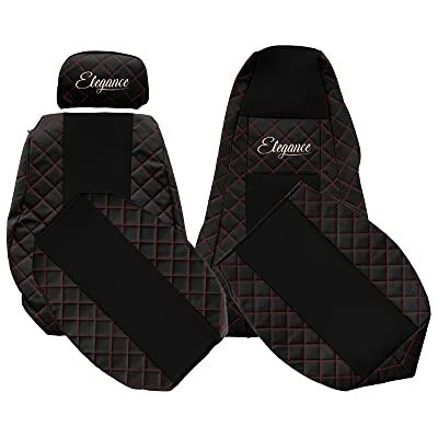 F-CORE Housses de siege camion compatibilité pour SCANIA R P G 01.05-12.16 R NEXTGEN 01.17- conducteur intégré Passager réglable NOIR/ROUGE F-CORE Housses de siege camion compatibilité pour SCANIA R P G 01.05-12.16 R NEXTGEN 01.17- conducteur intégré Passager réglable NOIR/ROUGE