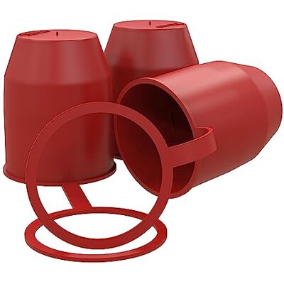 AUPROTEC Protège Boule d'Attelage avec Anneau d'arrêt Capuchon de Protection de Boule d'attache remorque Rouge: kit de 3 pièces AUPROTEC Protège Boule d'Attelage avec Anneau d'arrêt Capuchon de Protection de Boule d'attache remorque Rouge: kit de 3 pièces