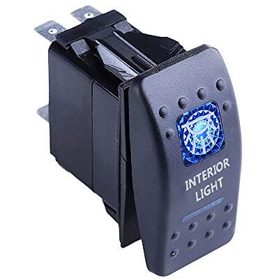 Mintice Interrupteur à Bascule Commutateur Lampe Lumière LED Bleu 12V 20A pour Voiture Bateau Moto (Interior Light) Mintice Interrupteur à Bascule Commutateur Lampe Lumière LED Bleu 12V 20A pour Voiture Bateau Moto (Interior Light)