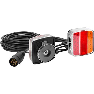 DARKGUARD Éclairage de remorque avec feux arrière magnétiques LED 12 V 24 V 5 fonctions avec fiche 7 broches Câble pré-câblé IP67 étanche ECE DARKGUARD Éclairage de remorque avec feux arrière magnétiques LED 12 V 24 V 5 fonctions avec fiche 7 broches Câble pré-câblé IP67 étanche ECE
