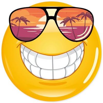 younikat Autocollant Sourire Lunettes 15 cm Laminé UV Kfz749 Sticker adhésif résistant aux intempéries pour voiture, moto et camping-car saison estivale younikat Autocollant Sourire Lunettes 15 cm Laminé UV Kfz749 Sticker adhésif résistant aux intempéries pour voiture, moto et camping-car saison estivale