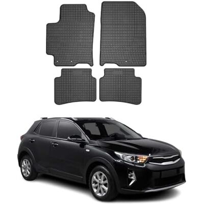 OMAC Tapis de voiture compatibles avec Kia Stonic 2017-2022 Tapis de sol de voiture Ajustement 3D Bord haut En caoutchouc Noir OMAC Tapis de voiture compatibles avec Kia Stonic 2017-2022 Tapis de sol de voiture Ajustement 3D Bord haut En caoutchouc Noir