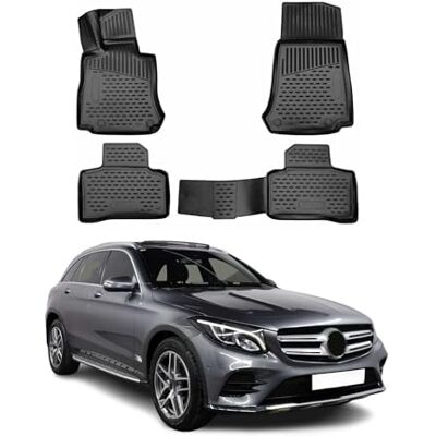 OMAC Tapis de sol pour Mercedes GLC X253 C253 2015-2022 TPE noir 4 pièces Tapis de voiture en caoutchouc, toutes saisons, produit spécifique au véhicule, antidérapant, ajustement 3D, imperméable OMAC Tapis de sol pour Mercedes GLC X253 C253 2015-2022 TPE noir 4 pièces Tapis de voiture en caoutchouc, toutes saisons, produit spécifique au véhicule, antidérapant, ajustement 3D, imperméable