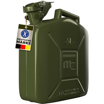 Monzana ® Jerrican essence 5L métal homologation ONU transport liquides diesel essence voiture huile moto bidon goupille eau récipient étanche carburant Monzana ® Jerrican essence 5L métal homologation ONU transport liquides diesel essence voiture huile moto bidon goupille eau récipient étanche carburant