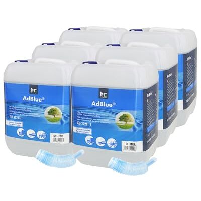 Höfer Chemie AdBlue 6 x 10L avec bec verseur solution d'urée pour voitures diesel bidon avec bec verseur réduit les oxydes d'azote toxiques Höfer Chemie AdBlue 6 x 10L avec bec verseur solution d'urée pour voitures diesel bidon avec bec verseur réduit les oxydes d'azote toxiques