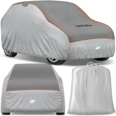 tectake ® Housse de Voiture, Bâche de Voiture pour Extérieur, Anti-grêle, Couverture Imperméable avec 3 Sangles d'arrimage, Respirante, Housse de Protection Voiture avec Sac de Rangement, Compatible tectake ® Housse de Voiture, Bâche de Voiture pour Extérieur, Anti-grêle, Couverture Imperméable avec 3 Sangles d'arrimage, Respirante, Housse de Protection Voiture avec Sac de Rangement, Compatible