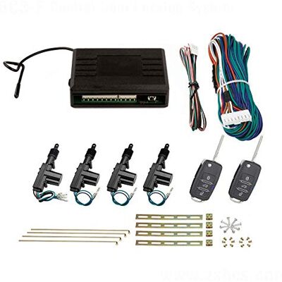 SLPRO Kit complet de verrouillage centralisé, 4 portes, avec 2 clés pliantes avec radio, 4 servomoteurs SLPRO Kit complet de verrouillage centralisé, 4 portes, avec 2 clés pliantes avec radio, 4 servomoteurs