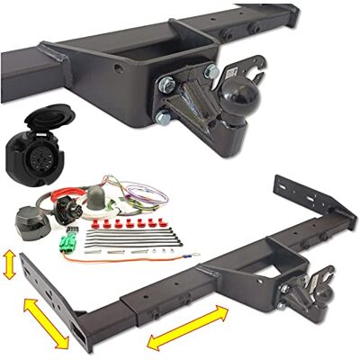 Generic Attelage de remorque universel variable fixe et amovible AHK pour camping-car, motorhome, dépanneuse, fourgon, LBW (avec plaque à visser 4 trous, kit électrique 7 pôles avec boîtier de commande) Generic Attelage de remorque universel variable fixe et amovible AHK pour camping-car, motorhome, dépanneuse, fourgon, LBW (avec plaque à visser 4 trous, kit électrique 7 pôles avec boîtier de commande)