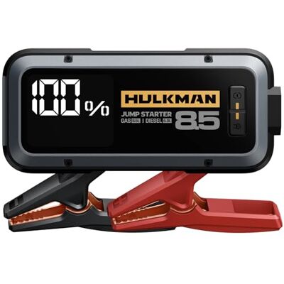 Hulkman Alpha85 Booster Batterie Voiture, 2000 Amp 20000mAh, Grand et Pratique Écran LED, Démarreur à Batterie au Lithium de 12V, pour Moteurs à Essence jusqu'à 8,5L, à Diesel jusqu'à 6L Hulkman Alpha85 Booster Batterie Voiture, 2000 Amp 20000mAh, Grand et Pratique Écran LED, Démarreur à Batterie au Lithium de 12V, pour Moteurs à Essence jusqu'à 8,5L, à Diesel jusqu'à 6L