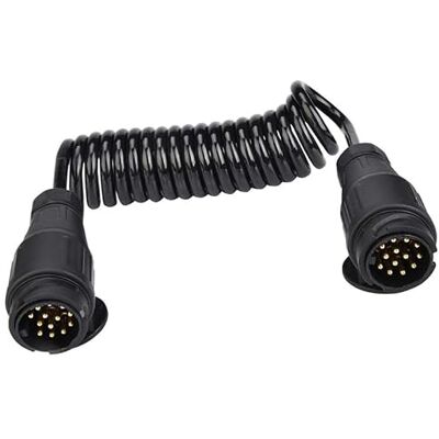 Frogetu Câble spirale 13 broches Câble de remorque 12 V Rallonge 3 m Fiche de remorque 13 broches vers 13 broches Adaptateur pour attelage de remorque de voiture, camion, caravane, tracteur Frogetu Câble spirale 13 broches Câble de remorque 12 V Rallonge 3 m Fiche de remorque 13 broches vers 13 broches Adaptateur pour attelage de remorque de voiture, camion, caravane, tracteur